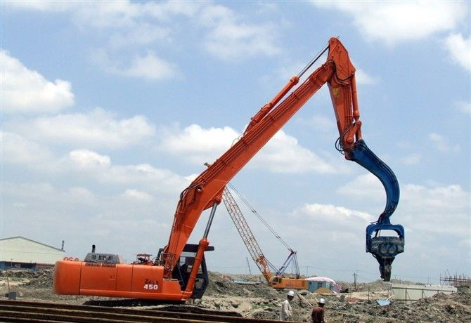 挖掘机打桩臂、打桩臂、打桩锤、挖掘机打桩臂厂家